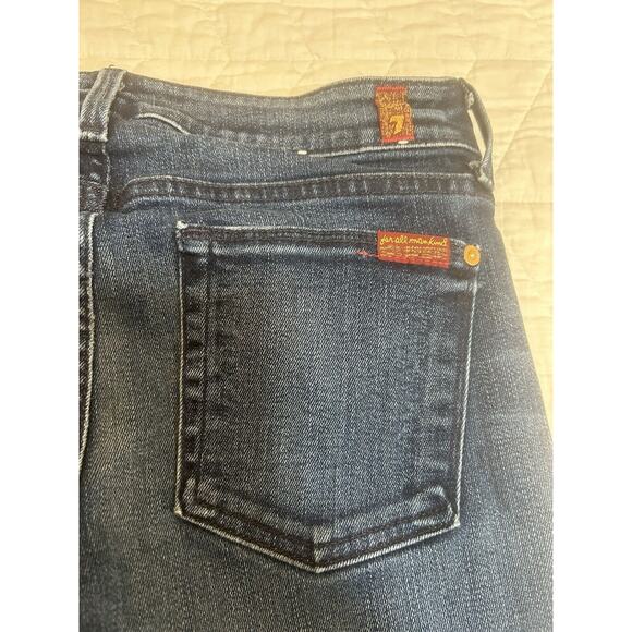 7 For All Mankind Jiselle Jeans Sz. 27 Blue Denim low Rise Flare Boho Festival - Picture 9 of 9